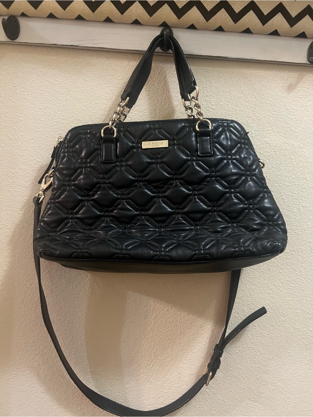 kate spade Black Quilted Crossbody with Gold Hardware and dust bag - Picture 8 of 11